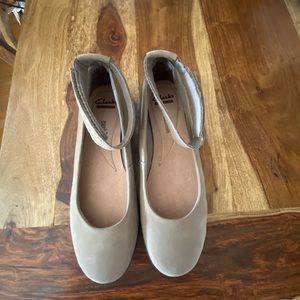 Clark collection soft cushion shoes, Velcro ankle strap, worn once.